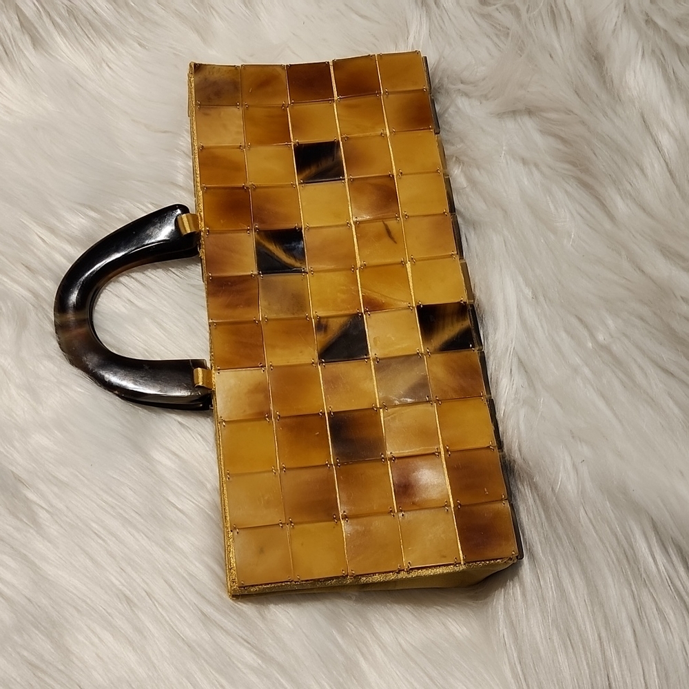 1950's Lucite Purse Tortoise tiles - Picture 3 of 10